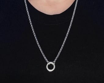 Lange zilveren bedelhouderketting | Zilveren roloketting | Waterdicht