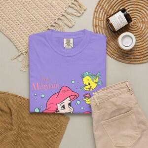 Ariel Little Mermaid Retro T-shirt | Ariel with Flounder Disney Princess image 16