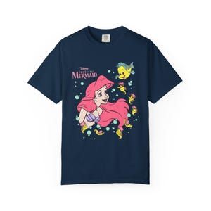 Ariel Little Mermaid Retro T-shirt | Ariel with Flounder Disney Princess image 18