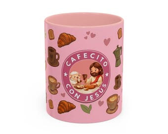 Cafecito con Jesus Mug | Accent Coffee Mug 11oz Coffe Mug Coffee with Jesus