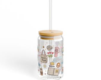 Mom Era Mama Dinge Sipper Glas | 16 Unzen Bambusdeckel, Cool Mom Coffee Sipper