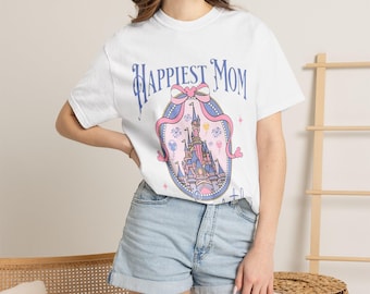 Glücklichste Mutter auf Erden Disney Schloss T-Shirt, Kokette Bogen Mama T-Shirt