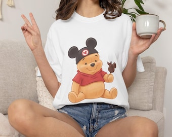 Winnie the Pooh Aquarell T-Shirt | Micky Ohren Disney Gruppe passende Shirt