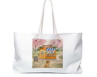 Übergroße Weekender-Einkaufstasche: Strandstadt-Reisetasche