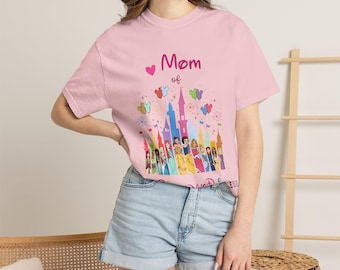 Mamá de la princesa cumpleañera, camiseta de princesas Disney, Jasmine, Tiana, Ariel, Bella, Cenicienta, regalo de cumpleaños, regalo Disney