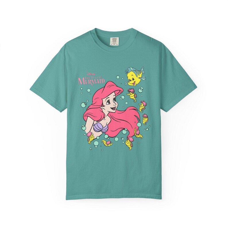 Ariel Little Mermaid Retro T-shirt | Ariel with Flounder Disney Princess image 19