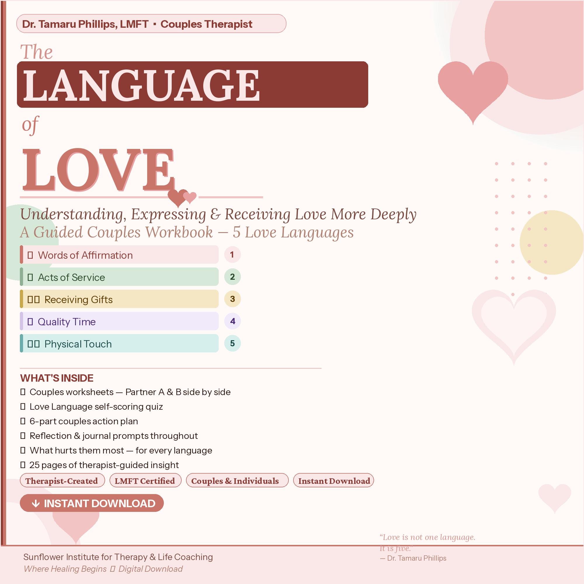 The Language of Love | 5 Love Languages Couples Workbook PDF ...