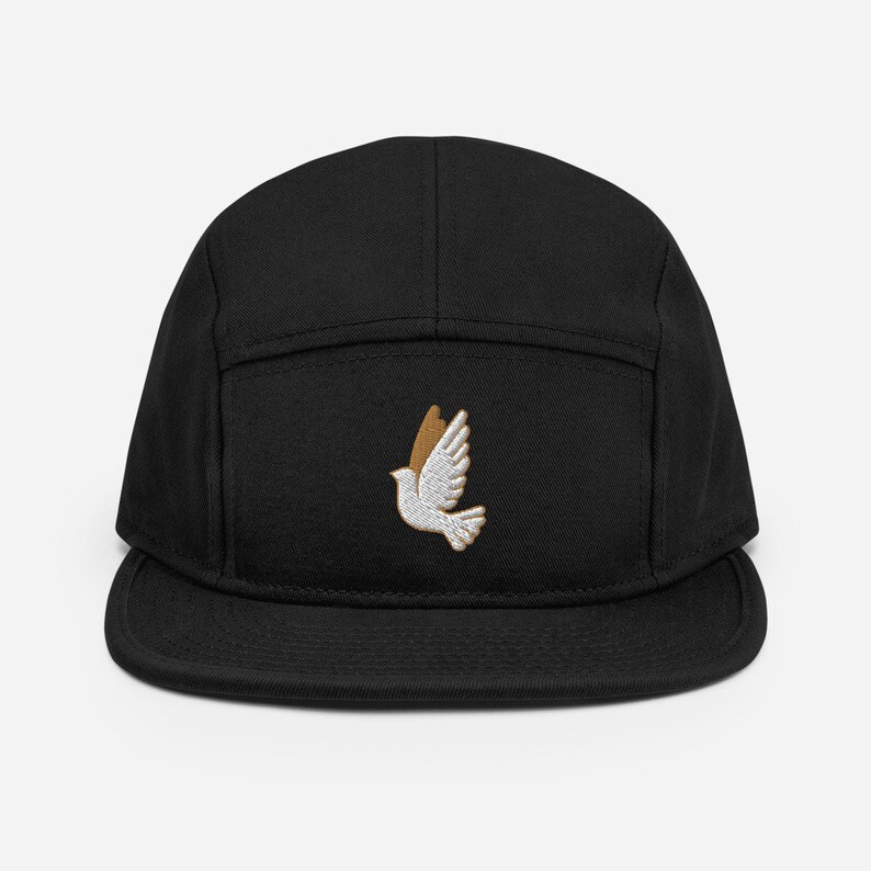 Dove Embroidered 5 Panel Camper