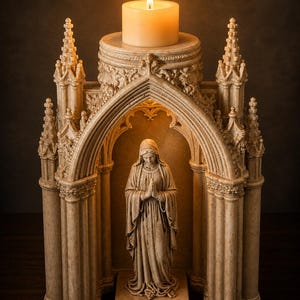 ⭐️【全国送料無料】祭壇　家庭用　祈祷棚　礼拝　キリスト　宗教　キャンドル　ガラス Catholic altar candle holder - Etsy 日本