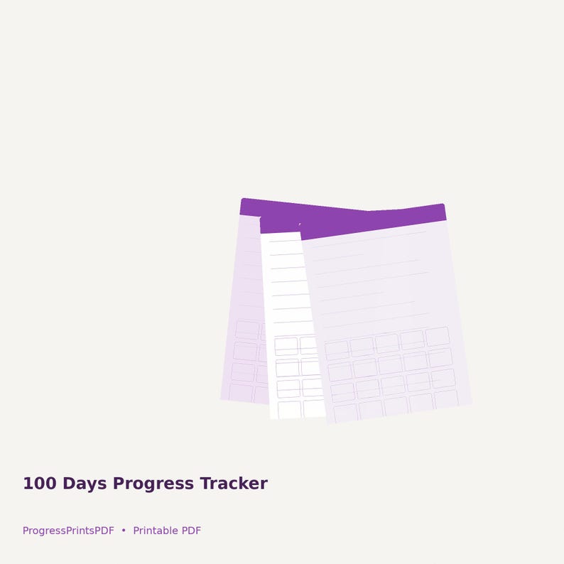100 Days Progress Tracker - Etsy