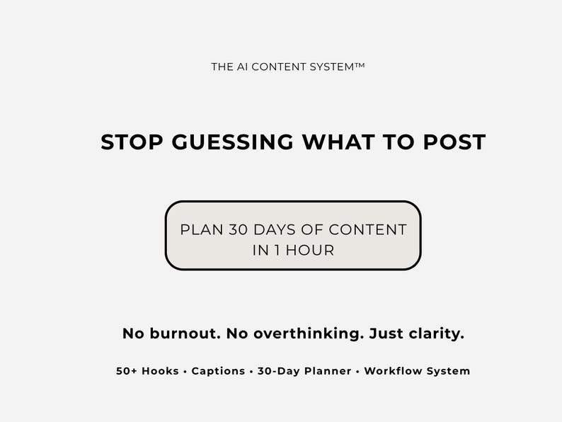 Sistema di gestione dei contenuti basato sull'IA / 30 modelli di prompt, sistema di flusso di lavoro per i gestori di social media (download digitale) immagine 1