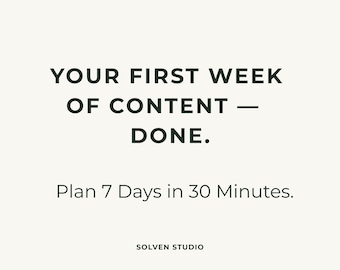 Kit di contenuti Instagram di 7 giorni / Idee, spunti e didascalie già pronti per i piccoli imprenditori (download digitale)