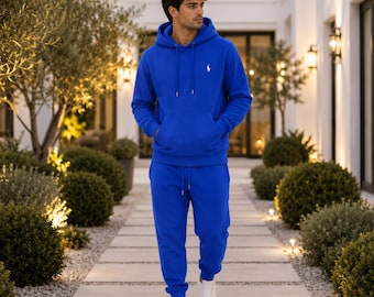 Moletom com Capuz Masculino, Moletom Azul de Algodão para Homens, Blusa Casual com Capuz, Moletom Confortável, Roupa Casual Masculina para Relaxar, Presente para Ele