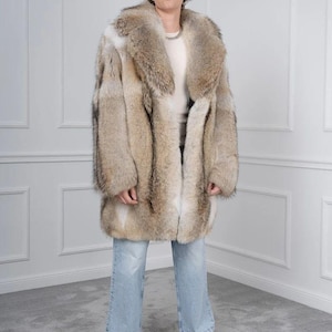 Handgemachter Herren Fuchspelz Mantel Winter Luxus Outwear Mode