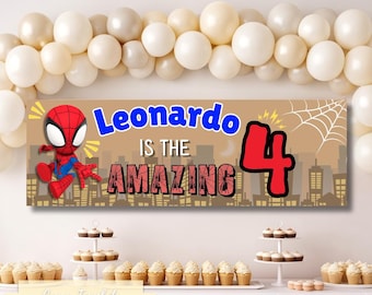 Spidey Banner Template | Editable Canva Banner | 72x24 DIY Painted Sign | Digital Download | Canva