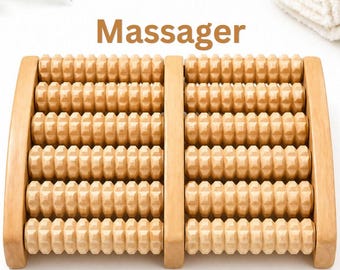 Rodillo masajeador de pies de madera hecho a mano / 12 rodillos. Herramienta de reflexología para aliviar el estrés.