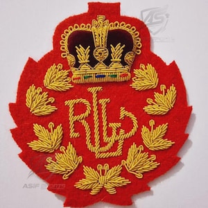 Crown Vintage handgeborduurd edelmetaaldraadblazerbadge, koninklijk embleem