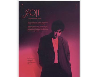 Póster enrollado con retrato de Joji / Arte mural del artista musical