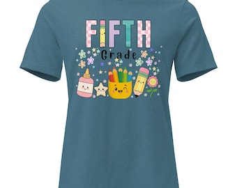 Fifth Grade Teacher Shirt, Cute Back to School Tee, Rainbow School Shirt, Elementary Teacher T-shirt
