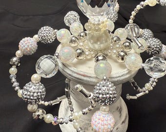 Pulpo de cuentas, extra grande, con cuentas de cristal y perlas, hecho a mano con amor,