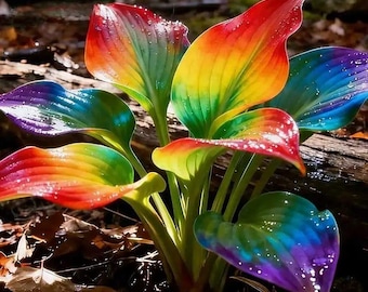 200 + seltene Regenbogen Hosta Pflanzensamen bunte bunte Schatten Garten mehrjährige exotische Laub