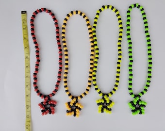 Collar Kandi con forma de estrella en espiral/collar colorido para festivales