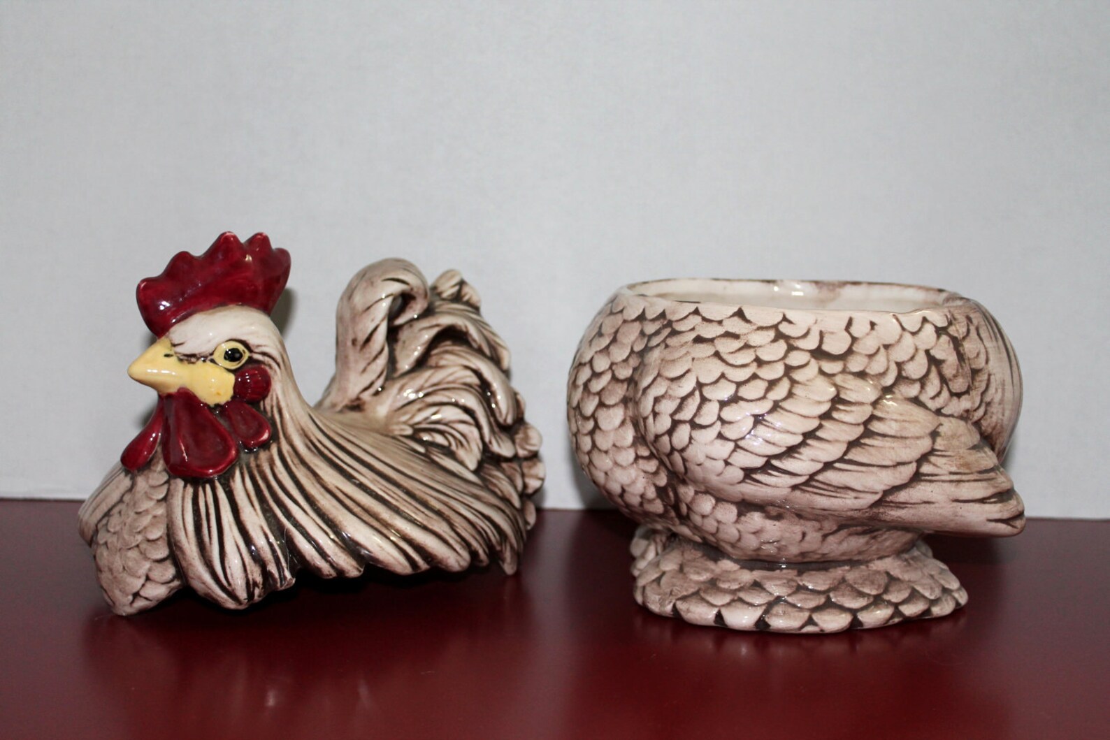 Vintage Chicken Rooster Hen Cookie Jar Container Etsy