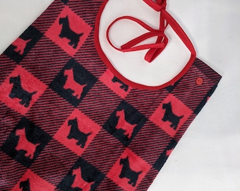 Commuter Bib Apron Red and Black Scottie Dogs Special Needs Senior Gift  free shipping