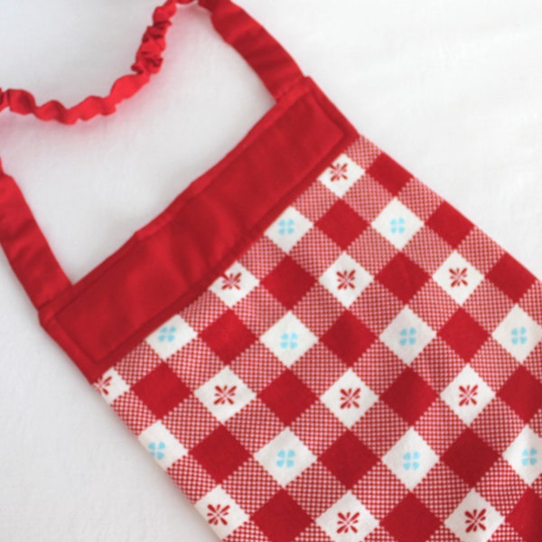 Red and White Gingham Towel Kitchen Cooking Apron Adult Bib  free shipping