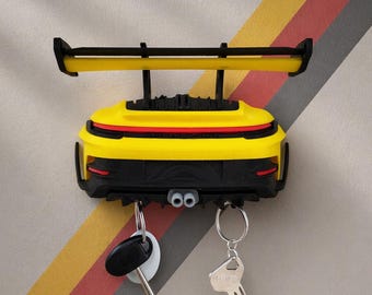 Soporte de pared para llaves Porsche 911 GT3 / Soporte para llaves traseras de coche impreso en 3D / Regalo para amantes de los coches / Organizador de garaje / Regalo para fans de BMW