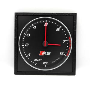 Audi RS Tachometer Clock, Car Enthusiast Wall Clock, Speedometer Clock, Garage Decor, Gift for Car Lovers, RS Desk Clock