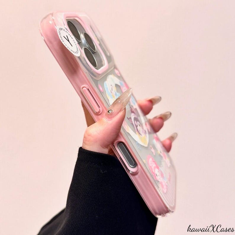 Cute Hello Kitty Party Magnetic Phone Case with Hello Kitty Shaker Pop Socket, Kawaii Pink MagSafe Case for iPhone 17 Pro Max, iPhone 16 Pro image 4