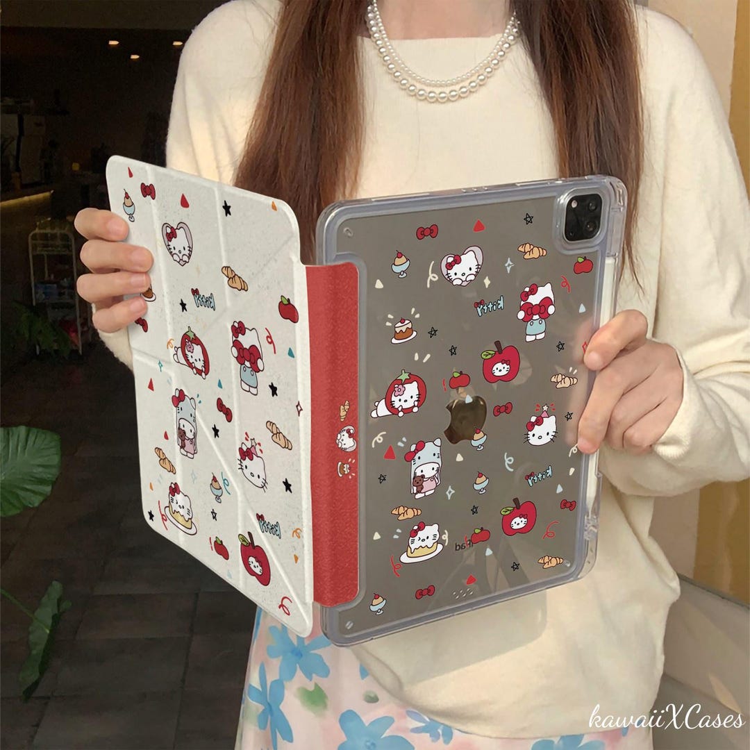 cute-red-apple-hello-kitty-y-shape-multi-fold-ipad-case-with-pencil