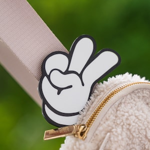 Mouse Peace Sign Belt and Bag Charm - unique gifts for her - belt bag accessories