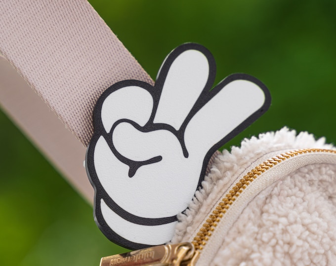 Mouse Peace Sign Belt and Bag Charm - unique gifts for her - belt bag accessories