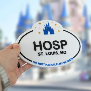 Personalized Theme Park-Inspired Wall Sign – Custom 3D Printed Name Badge Magnet or Wall Decor