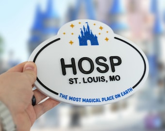 Personalized Theme Park-Inspired Wall Sign – Custom 3D Printed Name Badge Magnet or Wall Decor