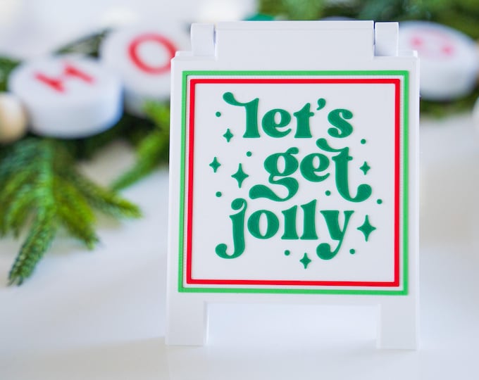 Let's Get Jolly Tray Sign - Christmas Decoration - Gift for Christmas - Christmas Tray Decor