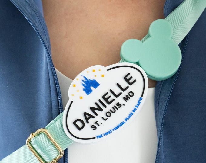 Customizable Cast Member Nametag Charm - unique gifts for her - belt bag accessories - fish extender gifts