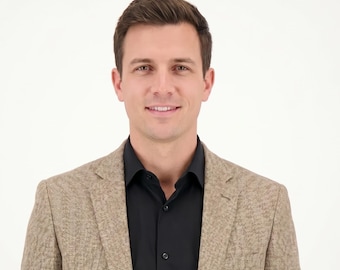 Lichtbruin trouwpak heren, op maat gemaakte 2-delige bruidegomkleding