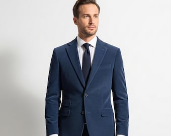 Navy Blue  Pinstripe 2 Piece Suit – Slim Fit, Wedding, Formal Office Wear