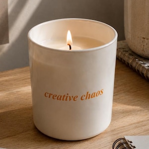 Regalo per un amico creativo | Candela "Creative Chaos" | Candela minimalista in cera di soia | Regalo per artista | Decorazione per casa e ufficio