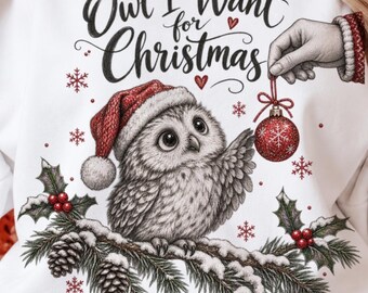 Owl Christmas PNG | Christmas PNG, Vintage Christmas png, Retro Christmas PNG, Holiday Shirt png, Christmas Sublimation Design