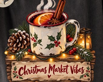 Christmas Market Vibes PNG | Christmas PNG, Rustic Christmas png, Vintage Christmas PNG, Holiday Shirt png, Christmas Sublimation Design