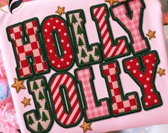 Christmas Shirt PNG, Christmas PNG, Holly Jolly PNG, Retro Christmas png, Preppy Christmas, Girly Christmas png,Christmas Sublimation Design