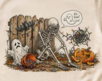 Halloween PNG Skeleton Design, Funny Skeleton PNG, Dark Humor Halloween Shirt, Spooky Season Sublimation PNG, Gothic Skeleton Art