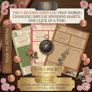 ADHD Impulse Spending Log | Money Tracker Printable | Neurodivergent Finance Tool | Digital Download