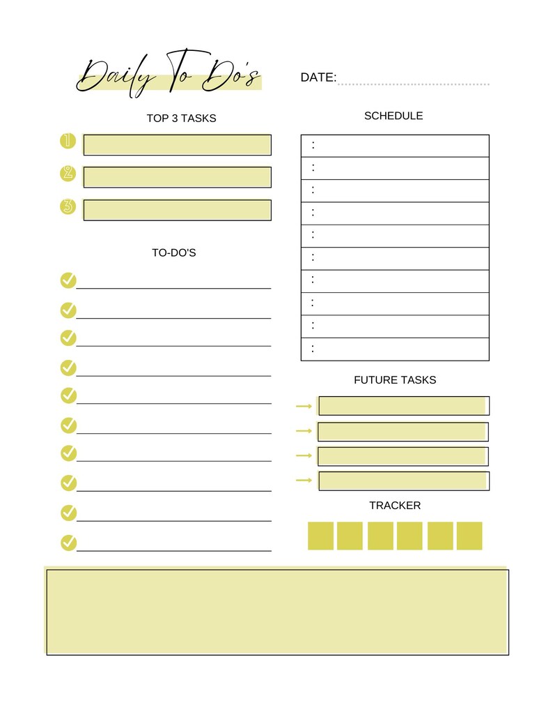Daily to Do List Printable | Minimalist Daily Planner | Productivity ...