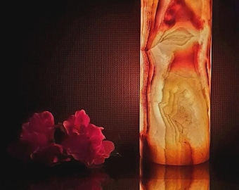 Multi colour green onyx 10" lamp with UK Fitting/ Free delivery