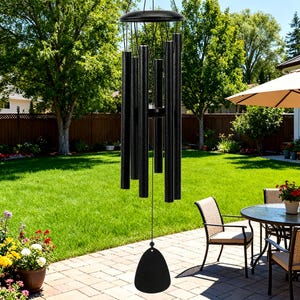 26" Outdoor Wind Chimes – Deep Tone Metal Wind Chime for Garden, Patio & Porch – Modern Minimalist Yard Decor Gift